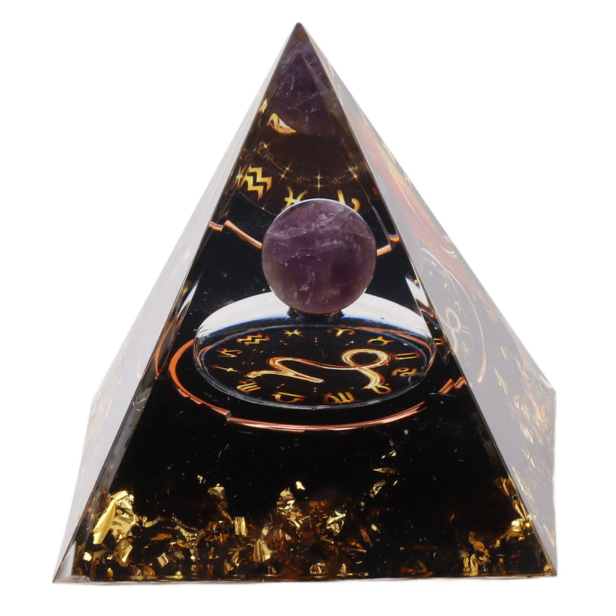 5cm Orgonite Pyramid for Positive Energy Healing Crystal Pyramid Meditation Orgonite Pyramids Chakra Zodiac Energy Generator Capricorn