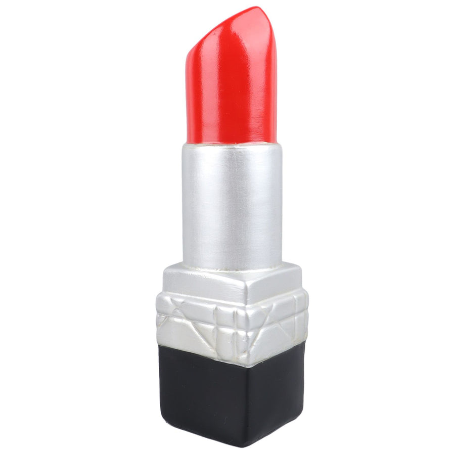 Creative Lipstick Shape Vase Beautiful Resin Exquisite Realistic Lipstick Shape Decorative Vase for Book Shop Coffee Shop Silver