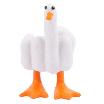 Middle Finger Duck Decoration Funny Little Duck Resin Figurine Ornament Decor Resin Craft Decoration Sculpture Statue for Home Office Desktop Housewarming Gift