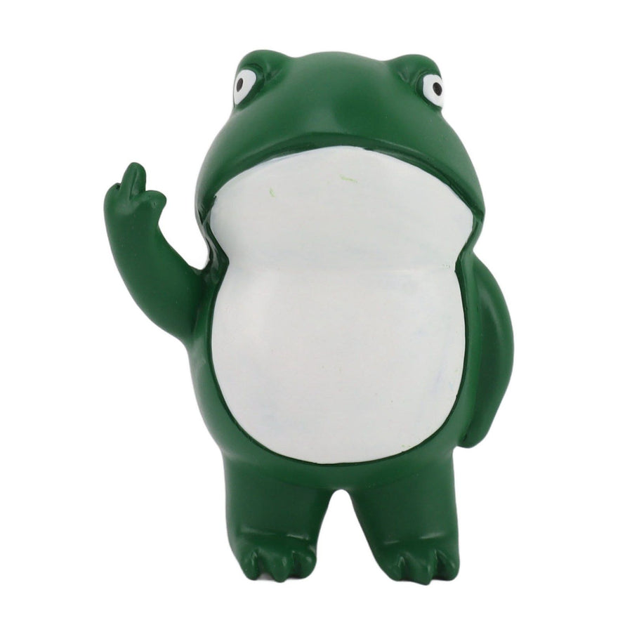 Rebellious Frog Figurine Middle Finger Frog Resin Ornament Frog Craft Decoration Sculpture for Home Office Desktop