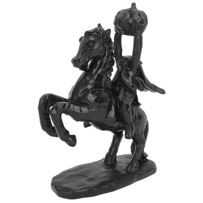 22cm Height Headless Horseman Statue with Pumpkin Horror Headless Horseman Halloween Decor Sculpture Handmade Resin All Black