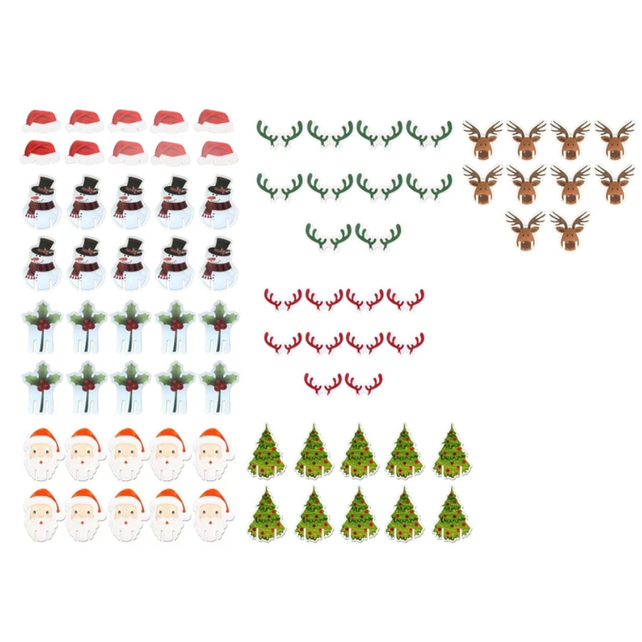 240 PCS Christmas Glass Cup Card Easy To Use Cute Pattern Xmas Party Wine Glass Decoration Card for Christmas