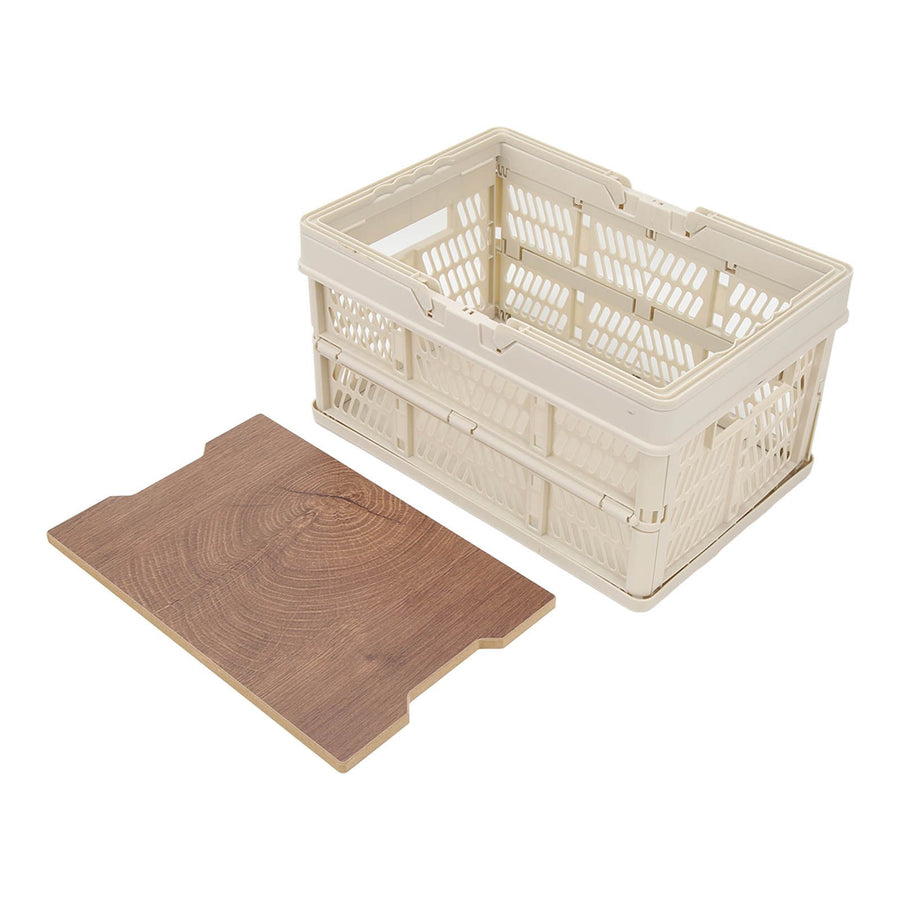 Camping Picnic Basket Foldable Large Capacity Multifunction Handheld Camping Storage Basket Camping Storage Box Grey White S