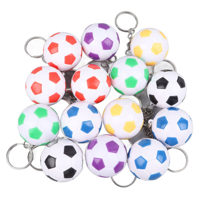 14pcs PVC Soccer Keychains Key Ring Football Keychains Waterproof Football Keyrings Sport Ball Key Chain Pull On Closure