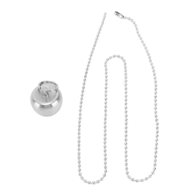 Portable Medicine Bottle Stainless Steel Mini Capsules Box Daily Medicine Container Case with Bead Chain for Outdoor Camping Travel