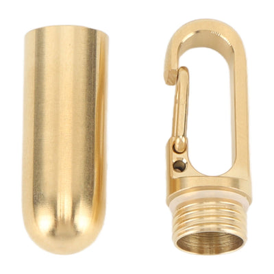 Keychain Medication Box Single Chamber Stainless Steel Keychain Medicine Organizer for Outdoor Travel Camping Gold