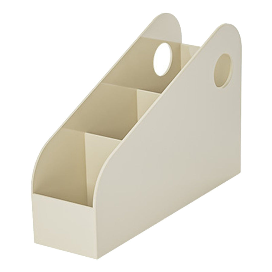 Desk Organizer Space Saving Multifunctional Desktop Storage Box for Office Dormitory Book Stationery Creamy Yellow S