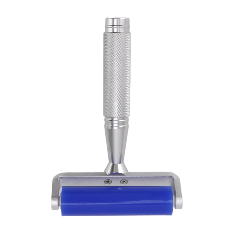 Silicone Manual Roller Cleaner Tool Laminated Static Lint Remover with Metal Handle Blue 8in