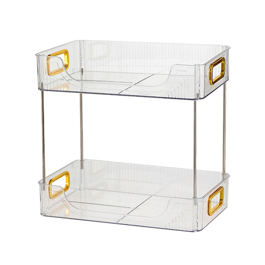 Desktop Organizer 2 Tier Ample Space Modern Storage Rack Shelves for Office Bedroom Home Decoration Transparent