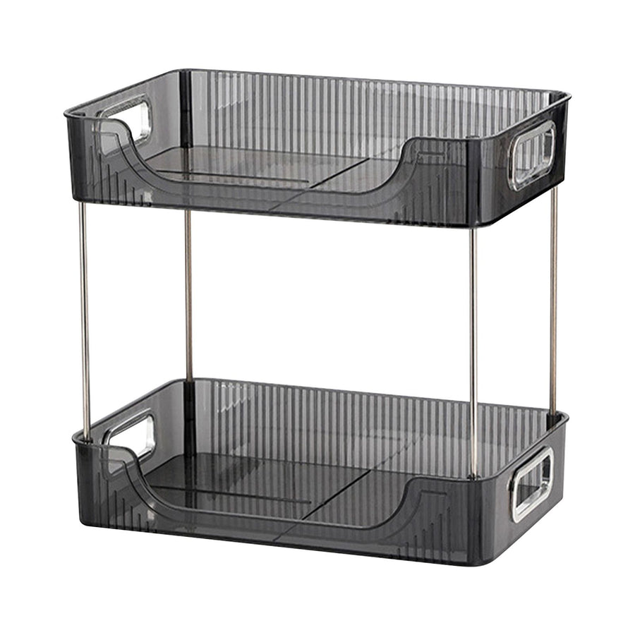 Desktop Organizer 2 Tier Ample Space Modern Storage Rack Shelves for Office Bedroom Home Decoration Grey
