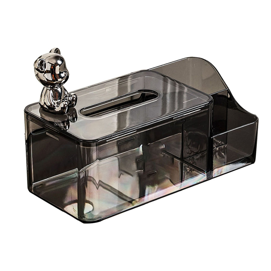 Tissue Storage Box Beautiful Easy To Access Grey Plastic Tissue Box Holder for Room Decoration Medium