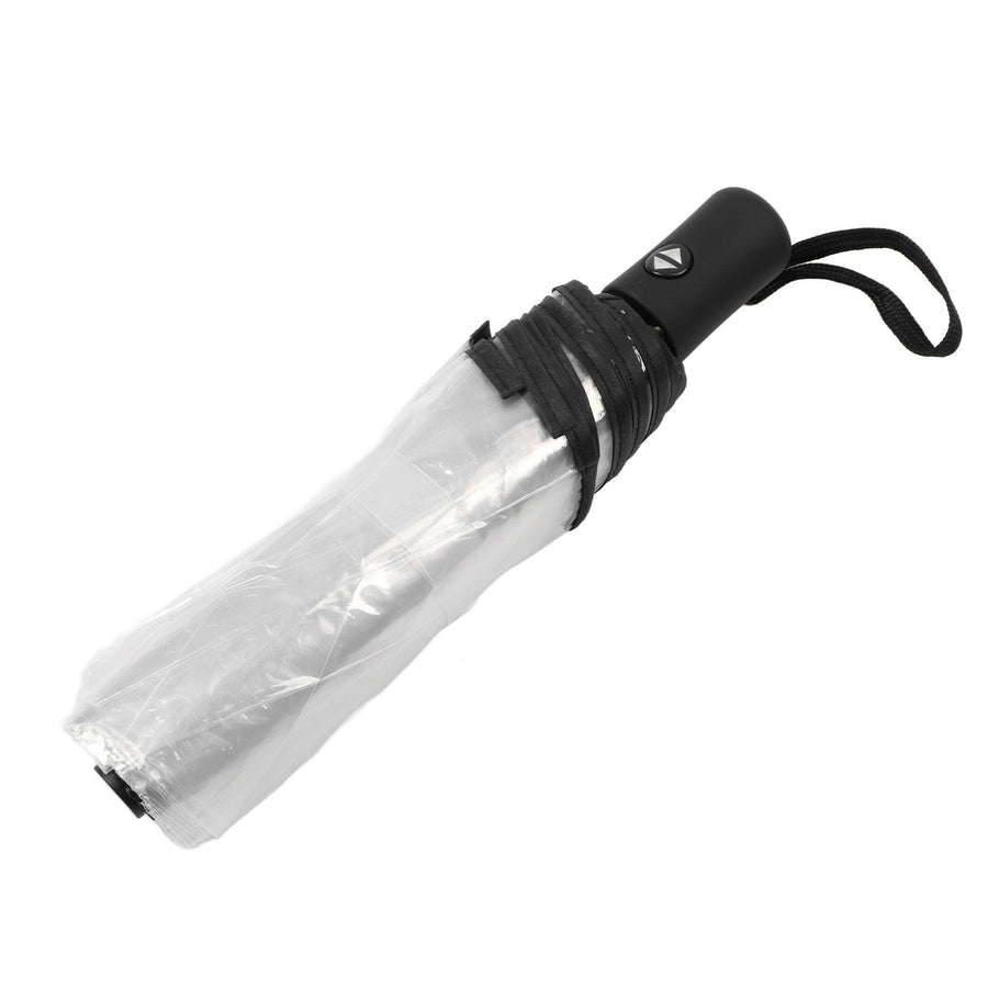 Clear Automatic Foldable Umbrella 8 Ribs 3 Folding Black Edging Transparent Auto Open Close Umbrella for Outdoor Travel Wedding