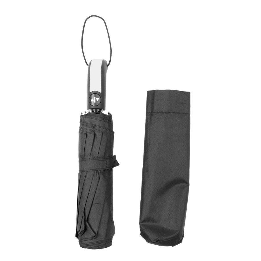 Compact Travel Umbrella Folding Auto Open Auto Close Sunshade Protection Windproof 10 Ribs Umbrella for Men and Women Black