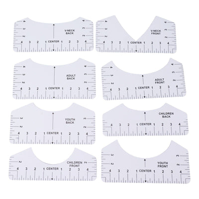 8PCS T Shirt Ruler Guide PVC Clothing Centering Design T Shirt Alignment Tool for Heat Press Accessories