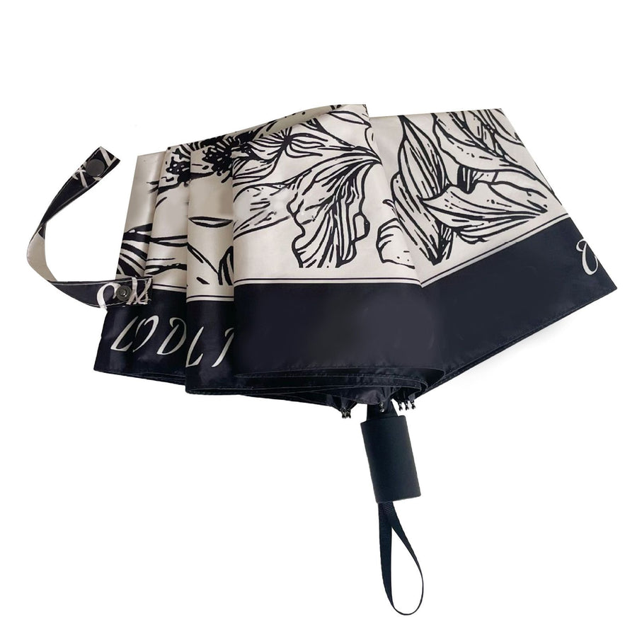 Vintage Floral Sunshade Umbrella Windproof Manual Operation Lightweight Folding Umbrella for Women Girls Kids