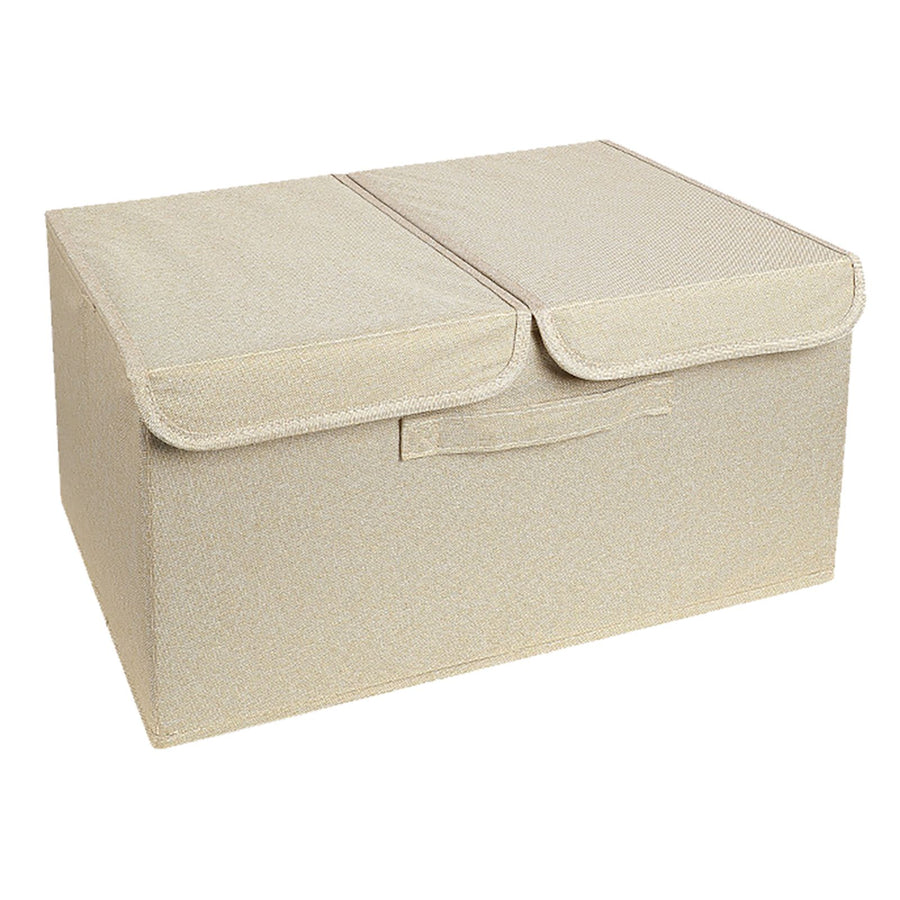 Underwear Socks Storage Organizer with Double Lid Foldable Thick Sock Underwear Storage Case for Socks Bras Ties Towels Khaki
