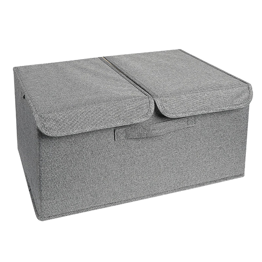Underwear Socks Storage Organizer with Double Lid Foldable Thick Sock Underwear Storage Case for Socks Bras Ties Towels Dark Gray