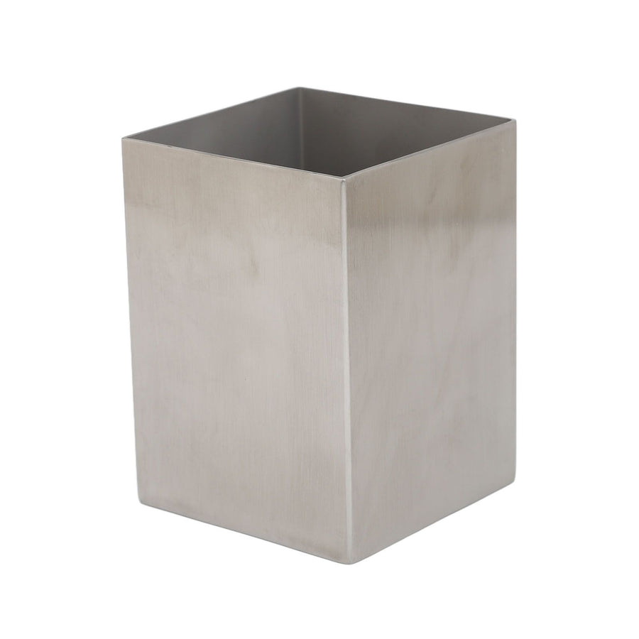 Pencil Cup 304 Stainless Steel Pencil Holder Thicken Durable Rectangular Pencil Cup for Office Dormitory School Desktop Silver