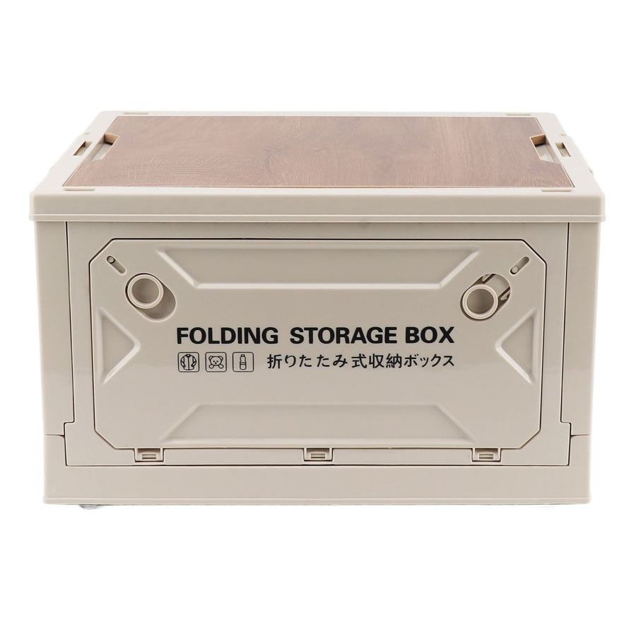 Collapsible Camping Storage Box Pulley Design Waterproof 5 Sides Opening Camping Folding Storage Bins for Car Outdoor White