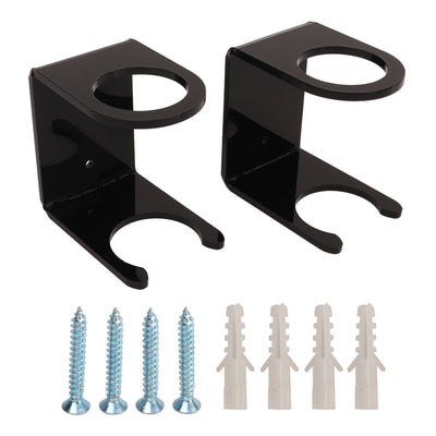 2PCS Baseball Bat Wall Stand Acrylic Wall Mounted Ball Holder Rack Baseball Bat Display Shelf for Home Stadium Office Collection Black