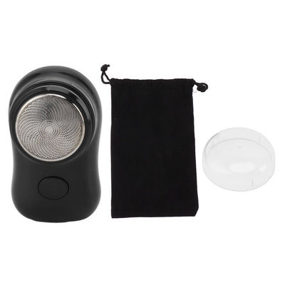 Mini Beard Trimmer Pocket Size Type C Rechargeable Low Noise Electric Beard Cutter with 400mAh Battery for Car Travel Polished Black