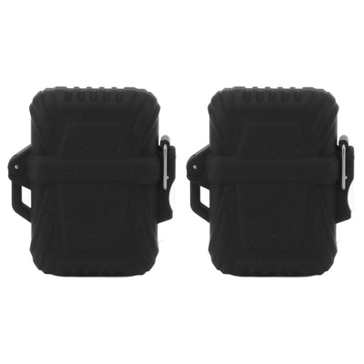 2 PCS Waterproof Lighter Case Plastic Black Sealed Pocket Lighter Container for Outdoor