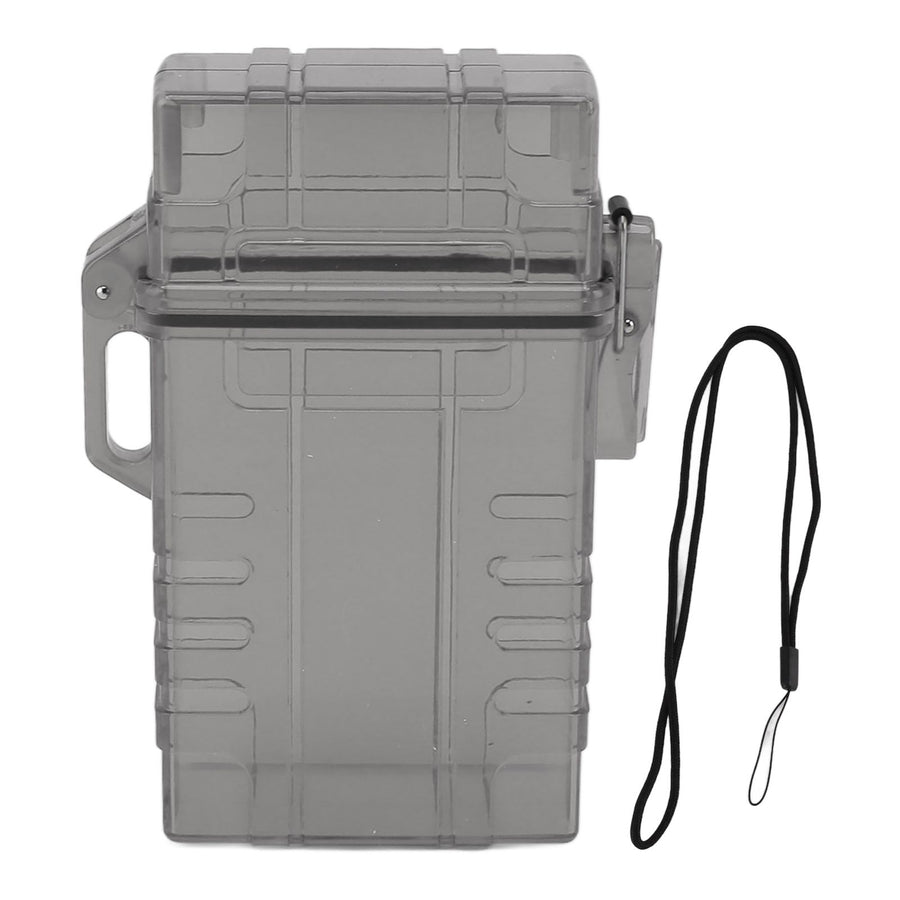 Cigarette Case 20 Capacity Plastic Cigarette Box Sealed Waterproof Cigarette Container Organizer Transparent Black