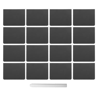 16pcs V Shaped Mini Chalkboard Sign Erasable Reusable for Food Table Numbers Message Boards Party Decorations Event Supplies with Pen