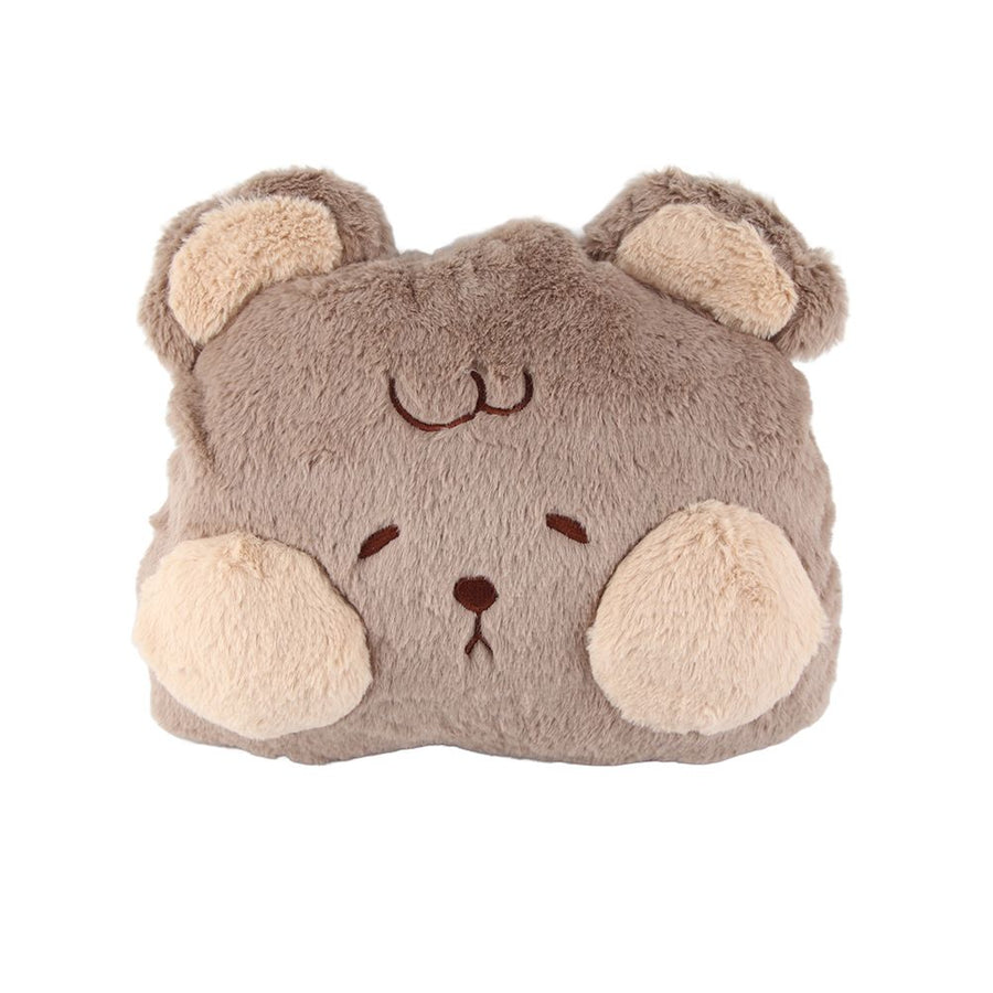 Stuffed Animals Travel Blanket Pillow Set Soft Plush Hugging Pillow Cute Plush Toy with Hand Warmer Design for Travel Home Office Bear