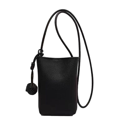 Cell Phone Shoulder Bag PU Leather Cute Mini Wallet Over Shoulder Strap Messenger Bag for Women Black