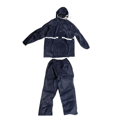 Split Jacket Pants Suit Breathable Waterproof Raincoat Set Double Layer Raincoat Set for Men Women Oxford Navy Blue XL