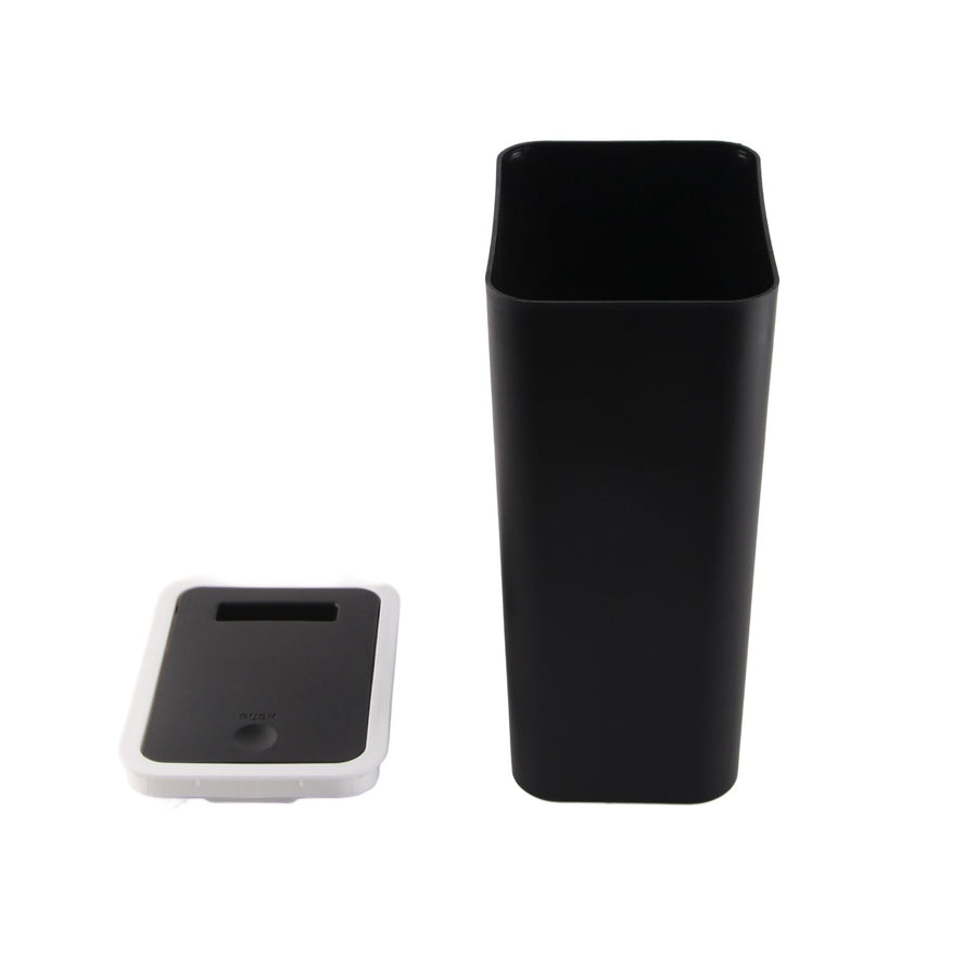 Household Garbage Cans Sealed Large Capacity Odorless With Press Top Plastic Trash Bin For Home Kitchen Living Room Bathroom Black
