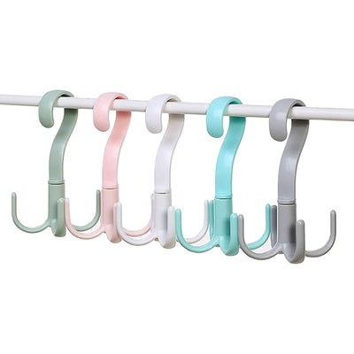 8 Pcs 4 Claws Closet Hangers 360 Degree Rotatable Closet Hanger Hook Thickened Strong Load Bearing Random Color