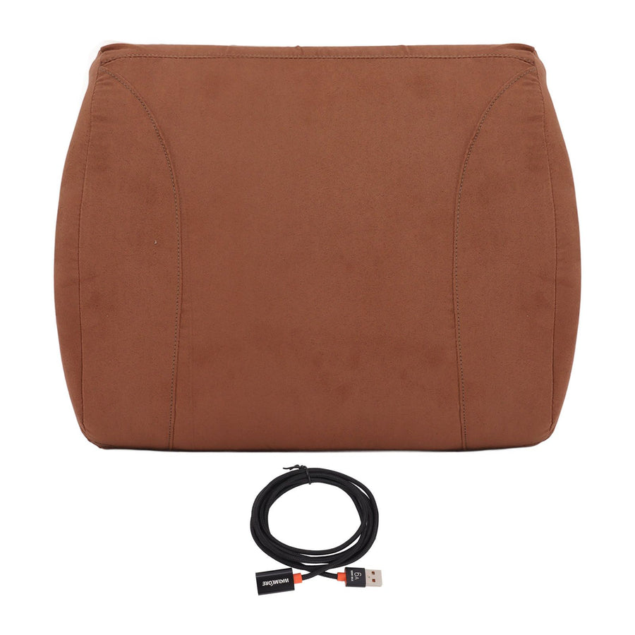 Khaki Portable Heating Waist Cushion USB Port 3 Adjustable Temperature Heating Lumbar Support Cushion