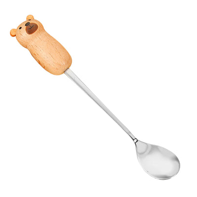 Stainless Steel Coffee Stirring Tool Creative Cartoon Cute Kids Ice Cream Dessert Stirrer Coffee Mixing Tool Dishwasher Safe Bear Spoon
