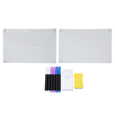 15.7 X 11.8in Magnetic Dry Erase Calendar Acrylic Clear Planner Board For Fridge Refrigerator Weekly Plan Board + Blank Board