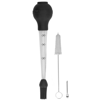 Turkey Baster Needle with Sauce Brush Barbecue Oil Drip Seasoning Tube Tools Sauce Needle Black