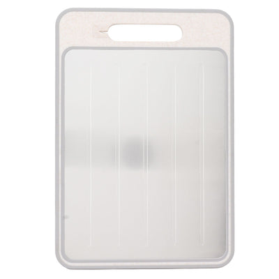Double Sided Cutting Board Rapid Thawing and Grinding Plate with Knife Sharpener for Kitchen Khaki