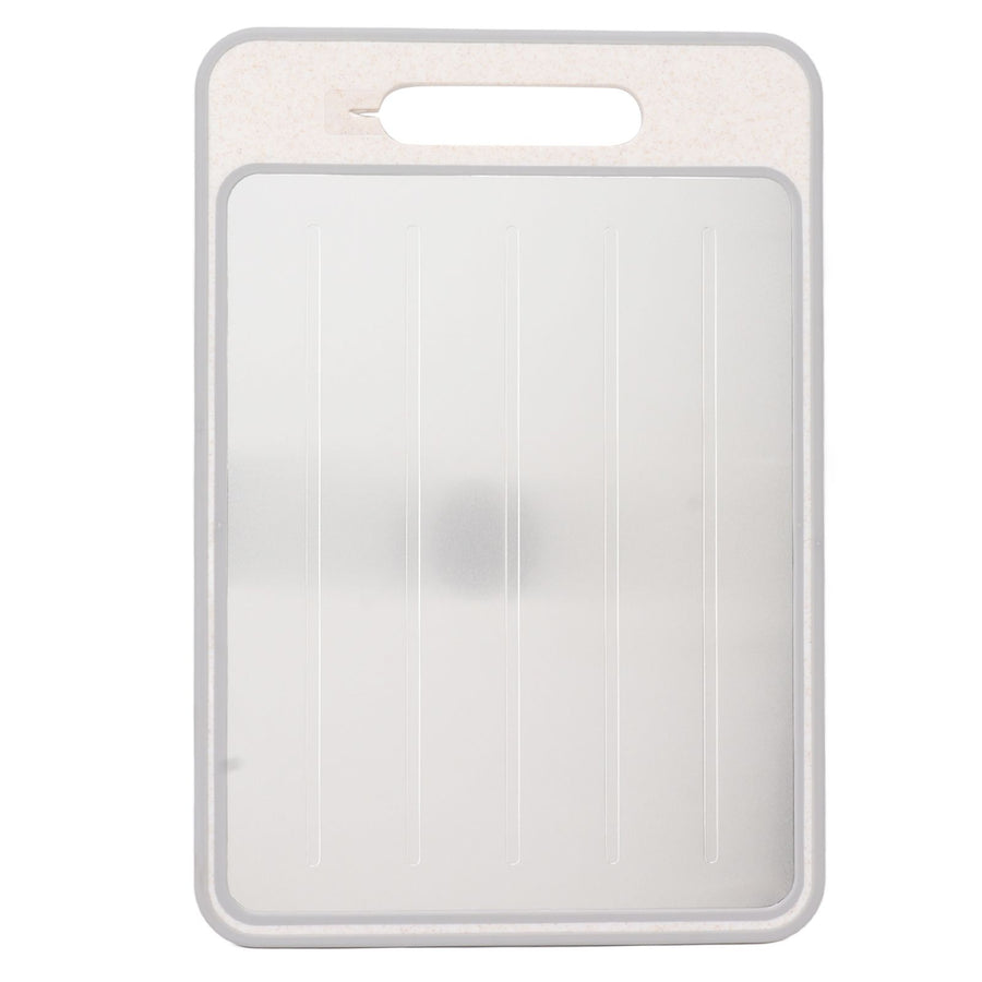 Double Sided Cutting Board Rapid Thawing and Grinding Plate with Knife Sharpener for Kitchen Khaki