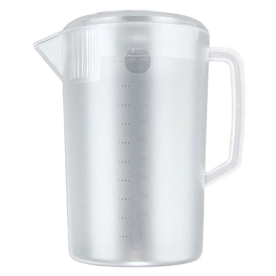 Water Pitcher PC Plastic High Temperature Resistance Frosted Kettle Mix Drinks Water Jug with Scale and Lid for Lemonade Beverage Ice Tea Transparent 3500ml