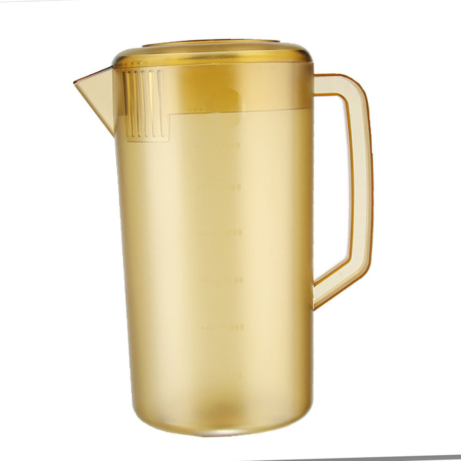 Water Pitcher PC Plastic High Temperature Resistance Frosted Kettle Mix Drinks Water Jug with Scale and Lid for Lemonade Beverage Ice Tea Dark Brown 3500ml
