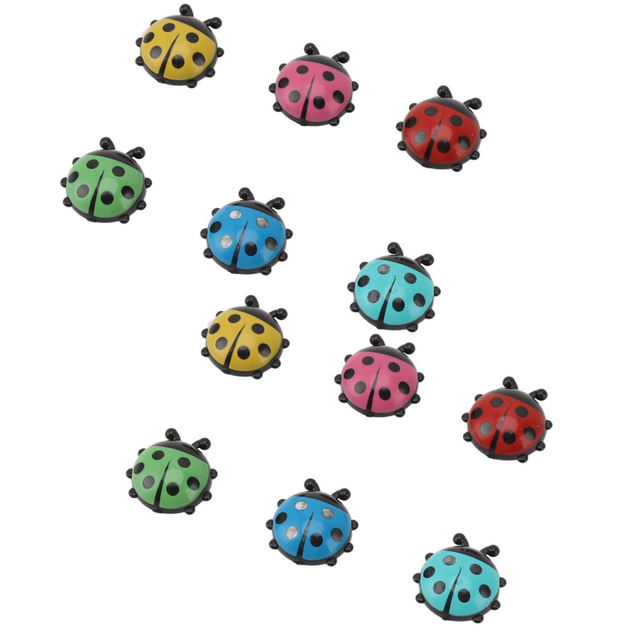 12pcs Resin Ladybug Shaped Refrigerator Magnets Home Kitchen Cute Cartoon Decorative Fridge Magnets
