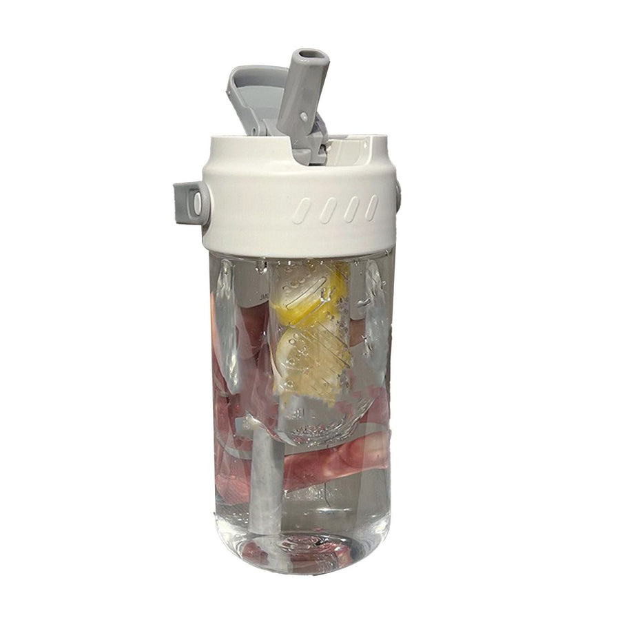Straw Water Bottle Built in Tea Strainer with Handle PC 700ml Beautiful Cute Straw Bottle for Girls Women White