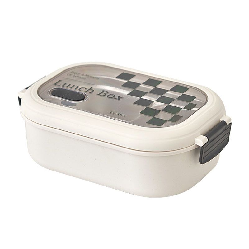 2 Compartment Bento Box Heat Preservation Stainless Steel Interlayer Lunch Box Airtight Portable Food Storage Containers for School Office Grid