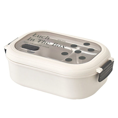 2 Compartment Bento Box Heat Preservation Stainless Steel Interlayer Lunch Box Airtight Portable Food Storage Containers for School Office Dot