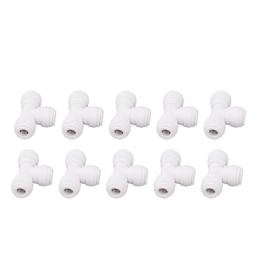 10PCS Push to Connect Fittings 8mm 5/16 Tee Coupling Quick Connector Plastic Tight Sealing Tube Fittings Home Beer Brewing Parts