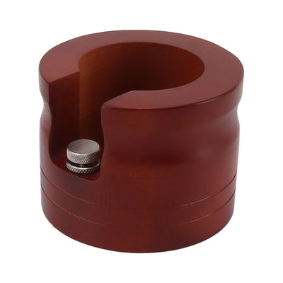 Coffee Portafilter Holder Stand Wooden Round Coffee Bottomless Portafilter Tamping Station for Home Bar Red 58mm