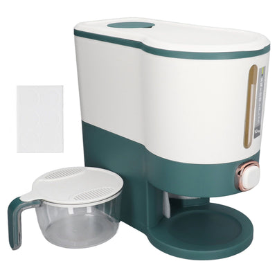 Rice Dispenser Household Food Grade Dry Sealed Grain Cereal Dispenser Bucket for Rice Millet Black Rice Barley Mung Beans Red Beans Large Jewel Green