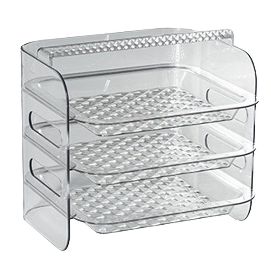 Multi Layer Food Tray Multifunctional Strong Capacity Durable Vegetable Fruit Preparation Plate 3 Layer White