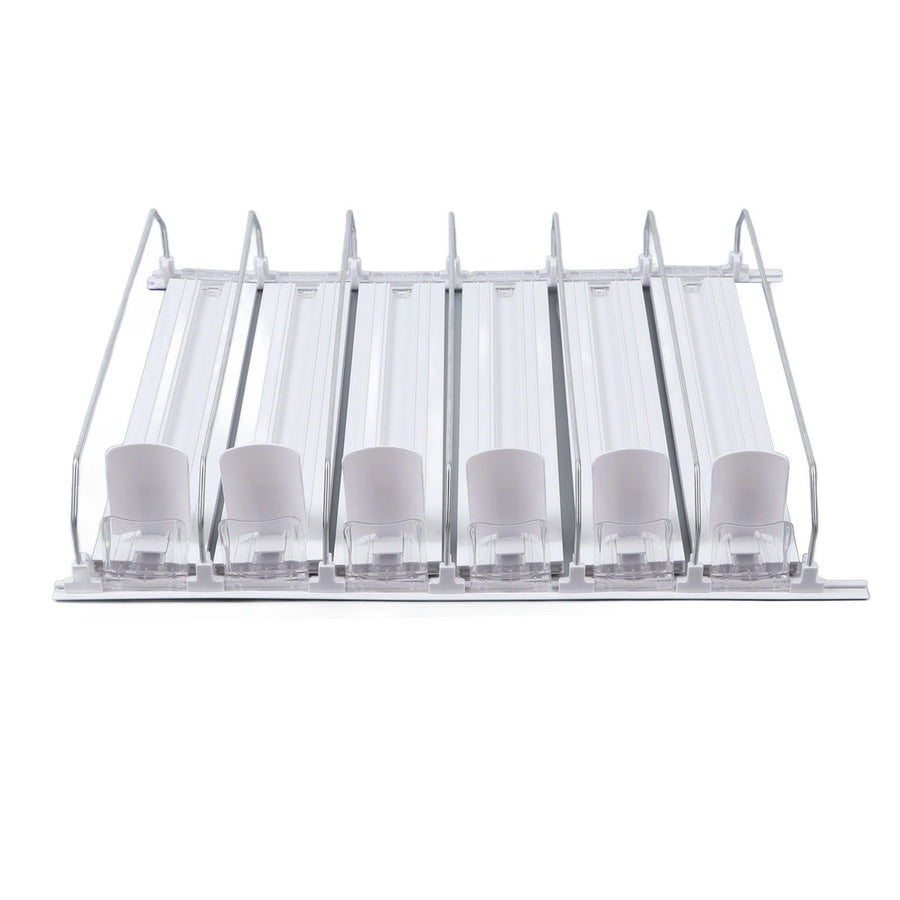 Drink Automatic Pusher Glide ABS White Width Adjustable 12oz 16oz 16.9oz 20oz Refrigerator Soda Can Organizer for Beverage 38cm/14.96in
